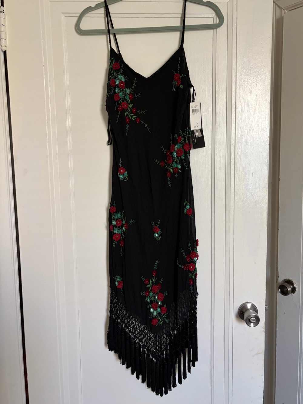 NWT 100% Silk Sue Wong Beaded Floral Dress